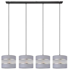 Luster na lanku HELEN 4xE27/15W/230V šedá/čierna