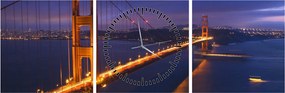 Obraz - Golden Gate Bridge (s hodinami) (90x30 cm)