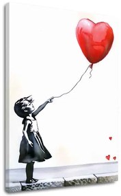 Obraz Heart Balloon Girl | Talianske plátno | different dimensions