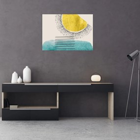 Sklenený obraz - Abstraktná maľba pláže N⁰2 (70x50 cm)