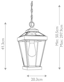 Quoizel QZ-RAVINE8-M - Vonkajší luster na reťazi RAVINE 1xE27/60W/230V IP23 hnedá