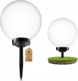 LED solárna lampa LED/1,2V 6500K 200 mAh pr. 30 cm IP44 biela/čierna