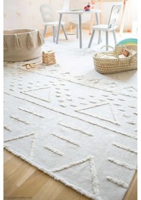 Biely prateľný ručne tkaný bavlnený koberec 170x240 cm Tribu Natural – Lorena Canals