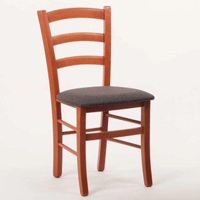 Stima stolička PAYSANE s čalúneným sedákom Vyberte odtieň ->: Čerešňa, Vyberte látku ->: LUX Antracit 6