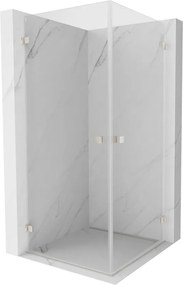 Mexen Lunar-B Duo výklopný sprchový kút 100 x 100 cm, číre sklo, brúsená oceľ, 832-100L-100P-97-00