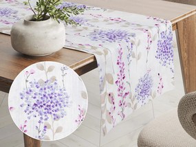 Biante Dekoračný behúň na stôl Leona LN-090 Fialové a ružové kvety 20x180 cm