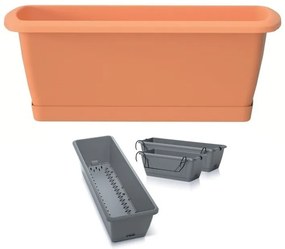 Truhlík so zavlažovacím systémom a držiakom RESPON terakota