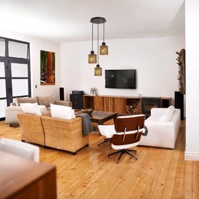 Toolight Toolight, stropné svietdlo 3xE27, APP1820-3CPR, čierna-hnedá, OSW-00621