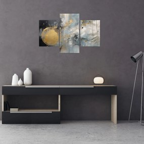 Obraz - Abstrakcia so zlatou guľou (90x60 cm)