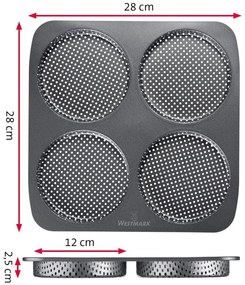 Westmark Perforovaná forma na 4 burger žemle Big, pr. 12 cm