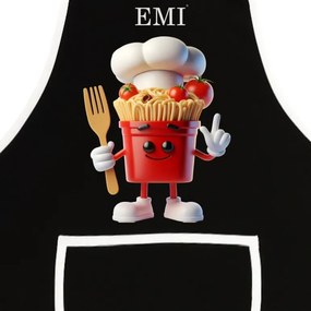 Kuchynská zástera Pasta EMI, čierna