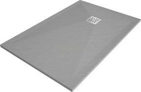 Mexen Stone+, obdĺžniková vanička z minerálneho kompozitu 130 x 80 cm, šedá-betónová, 44618013