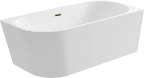 Voľne stojaca rohová vaňa Avola s pokrievkou Mirror Gold 160 x 80 cm