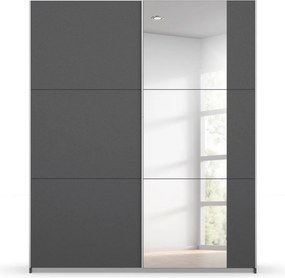 Šatníková skriňa Kronach, 175 cm, šedá/zrkadlo
