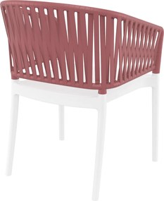 PORTOFINO záhradná stolička s podrúčkami white/marsala