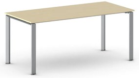 Rokovací kancelársky stôl PRIMO INFINITY, 180x90 cm, sivostrieborná podnož, breza