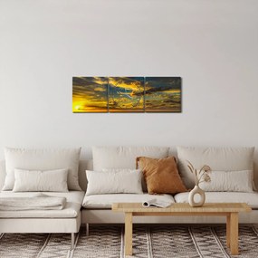 Západ slnka na mori (s hodinami) (90x30 cm)