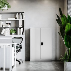 Kovová spisová skriňa KEVIN, 900 x 1400 x 400 mm, šedá