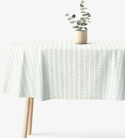 Goldea oválny obrus 100% bavlnené plátno - skandinávske lístky 140 x 220 cm