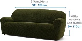 Super strečové poťahy NIAGARA zelená trojkreslo (š. 180 - 230 cm)