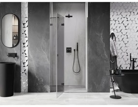 Mexen, Mexen Lunar výklopné sprchové dvere ľavé 115 cm, transparentné, pištoľový kov - 834-115-000-95-00-L