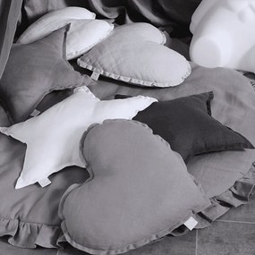 Ľanový vankúš hviezda grafitová 50 cm