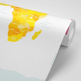 Samolepiaca tapeta výnimočná mapa s bielym pozadím - 300x200