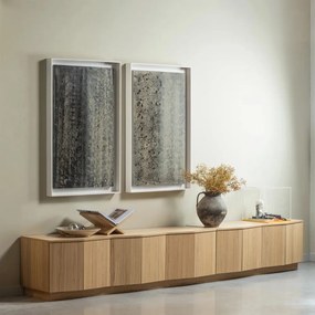 TV stolík z dubového dreva v prírodnej farbe 200x52x45 cm Zuma – WOOOD