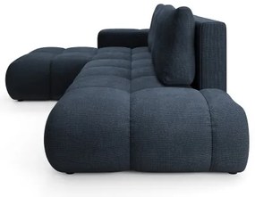 Raztegljiva kotna oblazinjena sedežna garnitura z odlagalnim prostorom v obliki črke L ALMADA, leva, modra