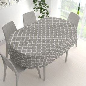 Biante Bavlnený oválny obrus Sandra SA-188 Sivé Maroko 120x140 cm