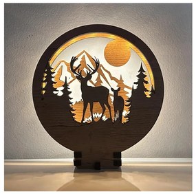 Li-Go 23592/DUB2 - LED stmievateľná stolová dekorácia LED/12W/230V 20x22 cm dub