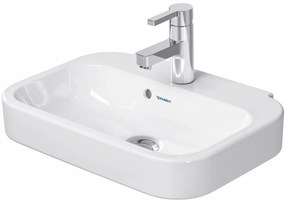 DURAVIT Happy D.2 závesné umývadielko s otvorom, s prepadom, 500 x 360 mm, biela, s povrchom WonderGliss, 07095000001