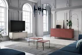 Konferenčný stolík Sonatia 60 cm obdĺžnikový na kovových nohách - bordový