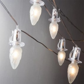 Svetelná reťaz Šiška, 20 LED žiaroviek Filament, číry kábel, predĺženie