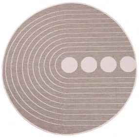 Obojstranný koberec DuoRug 5739 krémový kruh
