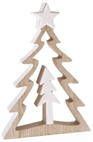 Vianočná dekorácia Wooden Tree, 12,2 x 17,5 x 2,4 cm