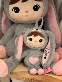 Mojkáčik - Bábika králik šedo ružová mini 30 cm