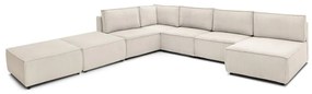 Krémovobiela menčestrová rohová pohovka (do tvaru "U"/variabilná) Nihad modular – Bobochic Paris