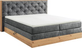 XXXLutz BOXSPRINGOVÁ POSTEĽ, 180/200 cm, antracitová, prírodná farba Esposa - Postele - 002220039803