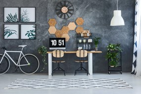 Tutumi Tutumi, okrúhle nástenné hodiny 35 cm kovové / drevené MC70902, čierna-hnedá, ZEG-08743
