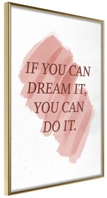 Artgeist Plagát - You Can Do It [Poster] Veľkosť: 30x45, Verzia: Zlatý rám