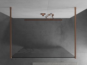 Mexen Kioto, sprchová zástena Walk-In 120 x 200 cm, 8mm číre sklo biely vzor, medený matný profil, 800-120-002-65-85