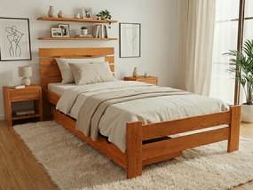 Posteľ PARIS zvýšená 90x200 cm, jelša Rošt: S lamelovým roštom, Matrac: Matrac COCO MAXI 20 cm