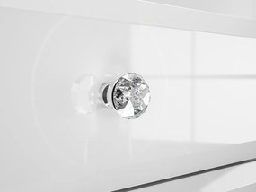 NOČNÝ STOLÍK CRISTINE 3S BIELY LESK + ZRKADLO