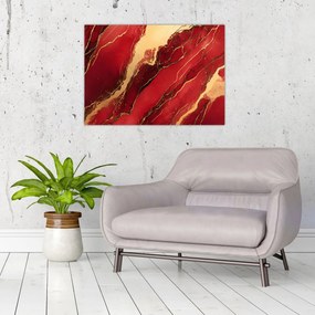 Obraz - Červeno-zlatý mramor (70x50 cm)