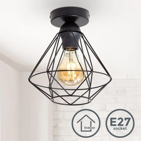Stropné svietidlo 1xE27/40W/230V čierne
