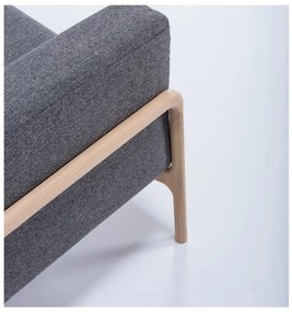 Tmavosivá pohovka s konštrukciou z dubového dreva Gazzda Fawn, 180 cm