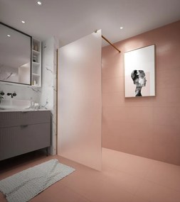 Erga Paris, sprchová zástena Walk-In 80x200 cm, 8mm sklo námraza, zlatý matný profil, ERG-V02-PARIS-080x200-FR-GB