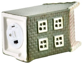 Keramický LED domeček Hytte 11 cm zelený