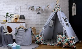 Detský kôš na hračky AFRIKA - šedý